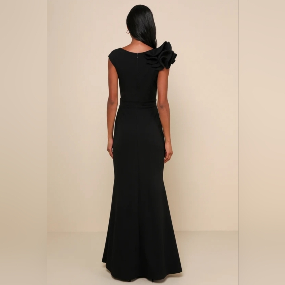 Lulus - Lucette Black Sleeveless Ruffled Mermaid Maxi Dress - Picture 2 of 6